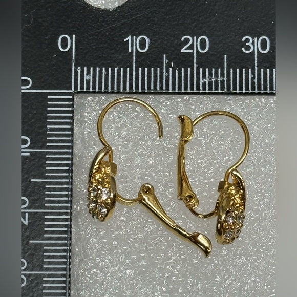 Gold Crystal Drop Earrings - Picture 8 of 8